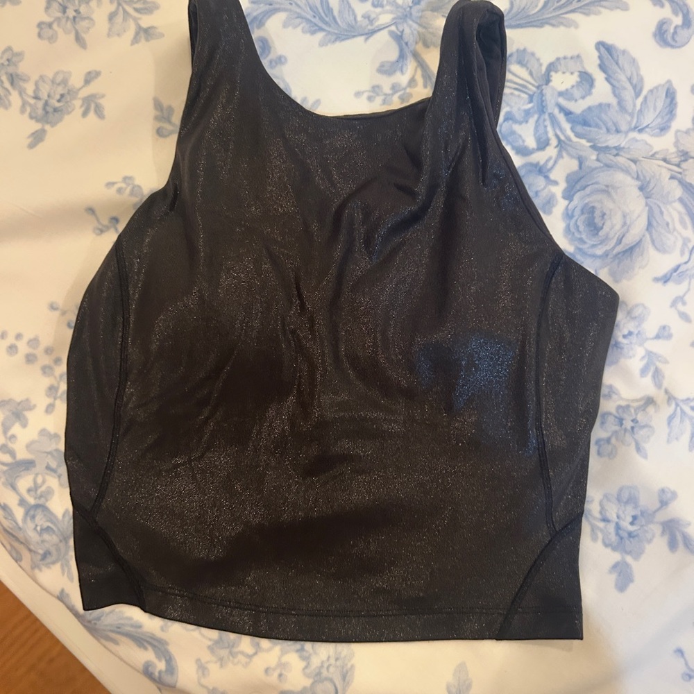 Pleather/shimmer Lululemon Align High Neck tank